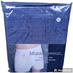 2-Pack Munsingwear Men’s Broadcloth Boxer Shorts 4XL Gray Blue KNOMW579BCB New